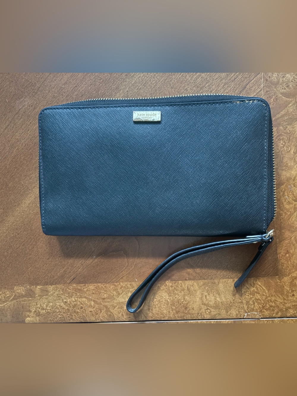 kate spade Black Zip Wristlet Wallet with Wrist Strap